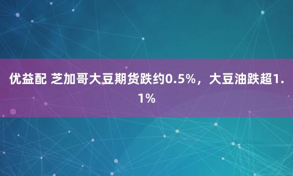优益配 芝加哥大豆期货跌约0.5%，大豆油跌超1.1%